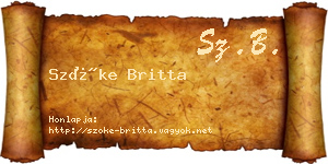 Szőke Britta névjegykártya